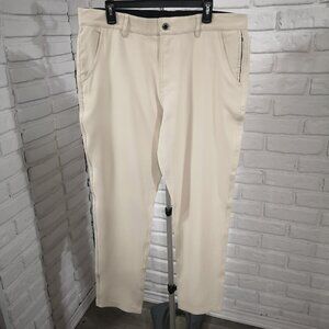 NWT Parasuco Men's Size 36/30 Cream Flat Front Lightweight Casual / Golf Pants